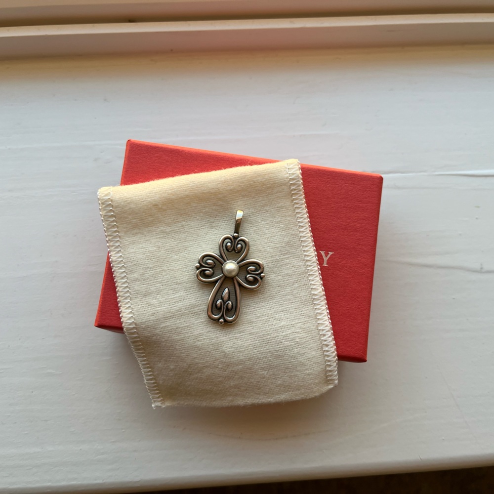James Avery Cross Pendant with Pearl